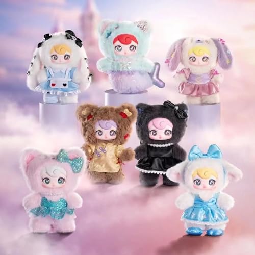 Plush Blind Box Figuren, Kawaii Nommi Sunycoco Sweet Rebel Series Blind Boxes Bag Pendant Cute Action Figure Mystery Boxes for Gifts, Single Box (1 of 7 Possible Styles) von Generisch