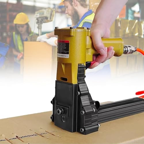 Pneumatische Heftmaschine, automatischer Verpackungsschließer für robuste Kartons, Handverpackungswerkzeug für 15 mm-18 mm/22 mm Nägel Pneumatische Heftmaschine, automatischer Verpackungsschließer für robuste Kartons, Handverpackungswerkzeug für 15 mm-18 mm/22 mm Nägel von Generisch