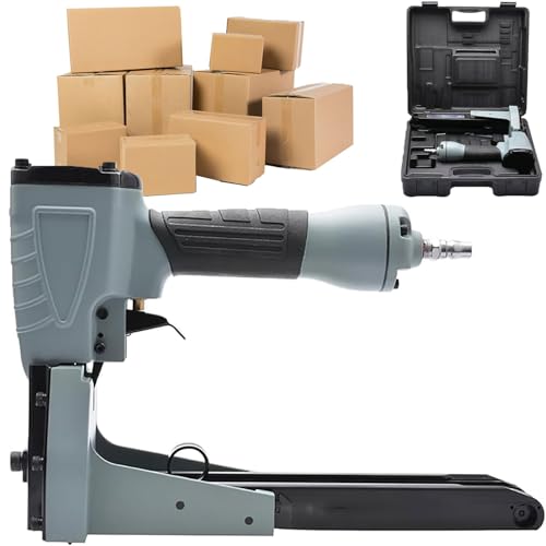 Pneumatische Kartonversiegelungsmaschine – Einstellbare Nageltiefe und Dichtheit, 100 Stück Bindekapazität, manueller Hefter für Kartons und Kunststoffboxen Pneumatische Kartonversiegelungsmaschine – Einstellbare Nageltiefe und Dichtheit, 100 Stück Bindekapazität, manueller Hefter für Kartons und Kunststoffboxen von Generisch