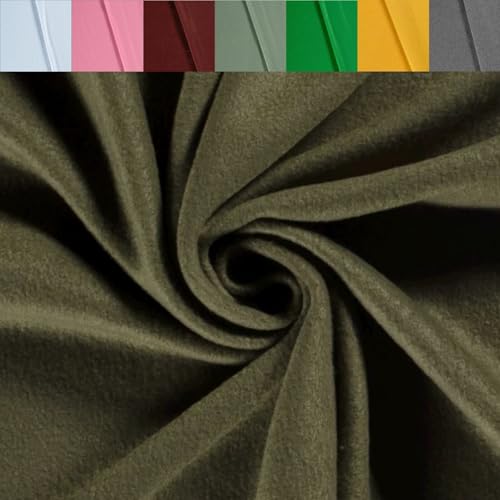 Polarfleece Meterware antipilling - Fleecestoff weich/kuschelig - Kuschelfleece Uni - Polyesterfleece - Winterstoff - 50 x 150 cm, Farbe: 027 khaki von Generisch