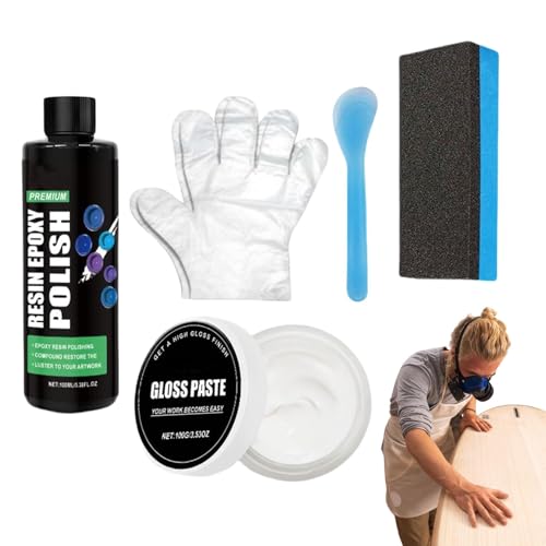Polierpaste Epoxidharz, Harzpolierverbindung, Polnische Verbindung, Epoxidharz Schleifenkratzen Set, Home Artwork Polishing Kit Reiben Verbindungen Dekoration Für Hochglänzende Oberflächen von Generisch