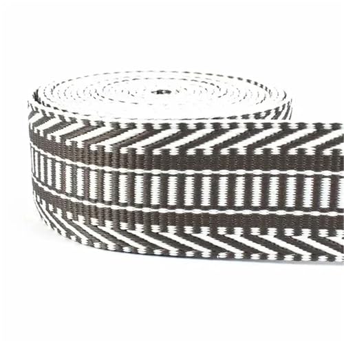 Polyester-Baumwoll-Jacquard-Gurtband, 38 mm Breite, Taschengurt, Gürtel, Spitzenband, Kleidungsstück, Nähdekoration, 3–10 Meter Länge(Apricot,5Meters) von Generisch