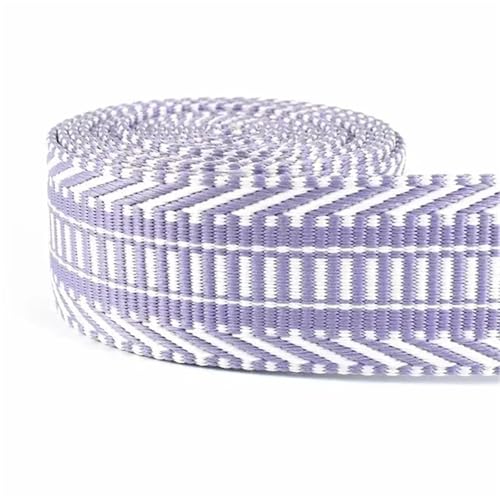 Polyester-Baumwoll-Jacquard-Gurtband, 38 mm Breite, Taschengurt, Gürtel, Spitzenband, Kleidungsstück, Nähdekoration, 3–10 Meter Länge(Light Purple,10Meters) von Generisch