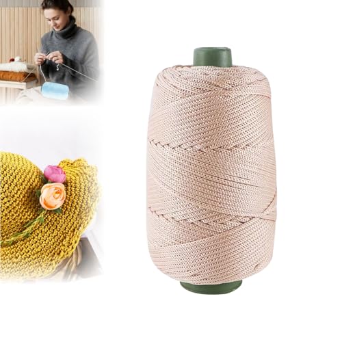 Polyester Garn 4mm X 200m,Makramee Garn 4mm,Makramee Band，Polypropylene Yarn,Geflochten Makramee Schnur Farbig,Garn Zum Häkeln Für Stricken,Dekoration DIY Handwerk (Khaki Weiß) von Generisch