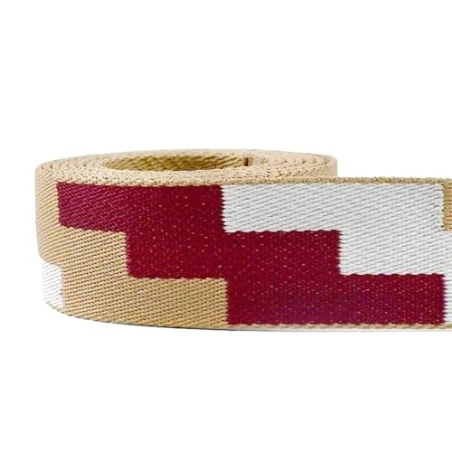 Polyester-Jacquard-Gurtband, 38 mm Breite, dekoratives Band, DIY-Taschengurt, Gepäckbesatz, Nähen, Schrägband(Style03,2Meters) von Generisch