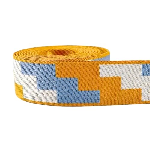 Polyester-Jacquard-Gurtband, 38 mm Breite, dekoratives Band, DIY-Taschengurt, Gepäckbesatz, Nähen, Schrägband(Style08,5Meters) von Generisch