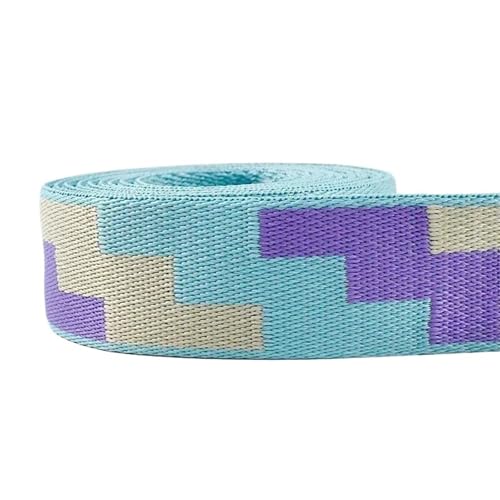 Polyester-Jacquard-Gurtband, 38 mm Breite, dekoratives Band, DIY-Taschengurt, Gepäckbesatz, Nähen, Schrägband(Style09,5Meters) von Generisch