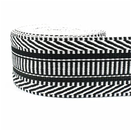 Polyester-Jacquard-Gurtband, 38 mm Breite, dekoratives Band, DIY-Taschengurt, Gepäckbesatz, Nähen, Schrägband(Style13,2Meters) von Generisch