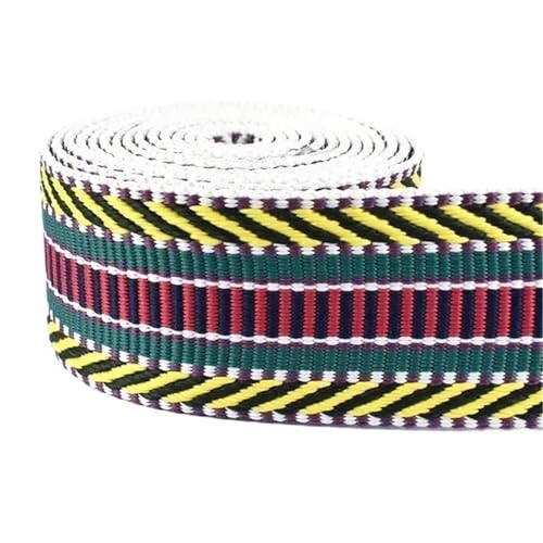 Polyester-Jacquard-Gurtband, 38 mm Breite, dekoratives Band, DIY-Taschengurt, Gepäckbesatz, Nähen, Schrägband(Style23,5Meters) von Generisch