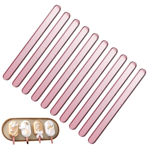 -Pop-Sticks - Mini Acryl Ice Pop Craft Cakesicle Form Sticks wiederverwendbar -10 stücke Spiegel Handwerk Sticks für Candy Ice Creamsicle von Generisch