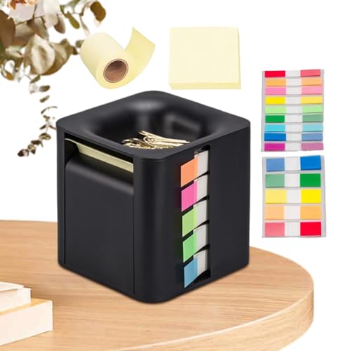 Pop-Up-Notizspender, würfelförmige Haftnotizen, Memo-Halter, bunte Index-Aufkleber, stabiles Material, ideal für die Organisation von Büroklammern und Arbeitsbedarf, 8,5 x 8,5 x 8,5 cm von Generisch