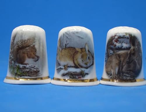 Porzellan-Fingerhüte, 3er-Set, Natur im Winter Porzellan-Fingerhüte, 3er-Set, Natur im Winter von Generisch
