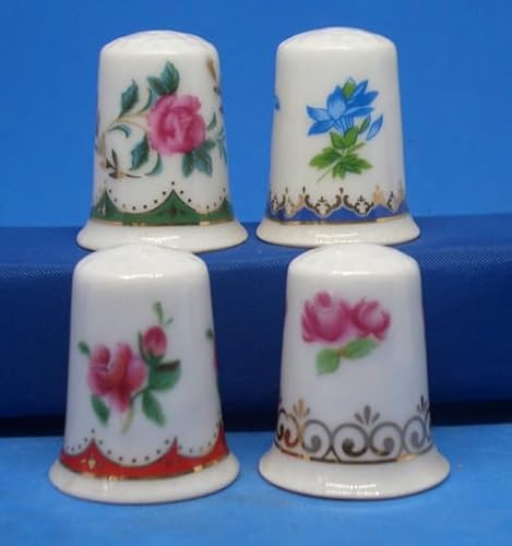 Porzellan-Fingerhüte, Großhandelslos, verschiedene Blumen, mit Geschenkbox Porzellan-Fingerhüte, Großhandelslos, verschiedene Blumen, mit Geschenkbox von Generisch