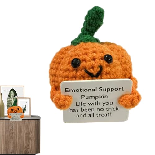 Positive Crochet Gemüse,Kürbis Häkelpuppe | Strickpuppe Cartoon Niedlich Für Schreibtisch Nachttisch Jugend Wohnheimzimmer Studio Geburtstag Student von Generisch
