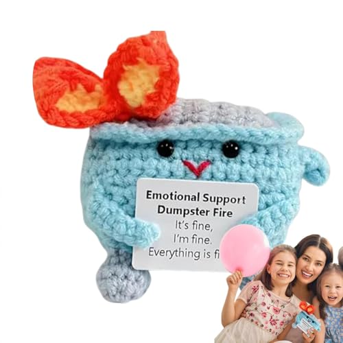 Positive Gehäkelte Puppe, Inspirierende Positiv Häkeln, Kleines Dumpster Fire Häkelspielzeug Zur Emotionalen Unterstützung, 9 cm/3,5 Zoll Cartoon Strickpuppe Häkelspielzeug Für Ermutigungsdekoration Positive Gehäkelte Puppe, Inspirierende Positiv Häkeln, Kleines Dumpster Fire Häkelspielzeug Zur Emotionalen Unterstützung, 9 cm/3,5 Zoll Cartoon Strickpuppe Häkelspielzeug Für Ermutigungsdekoration von Generisch
