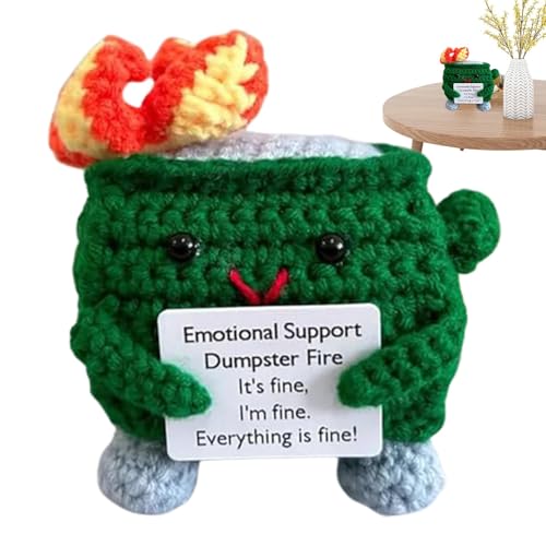Positive Gehäkelte Puppe, Inspirierende Positiv Häkeln, Kleines Dumpster Fire Häkelspielzeug Zur Emotionalen Unterstützung, 9 cm/3,5 Zoll Cartoon Strickpuppe Häkelspielzeug Für Ermutigungsdekoration Positive Gehäkelte Puppe, Inspirierende Positiv Häkeln, Kleines Dumpster Fire Häkelspielzeug Zur Emotionalen Unterstützung, 9 cm/3,5 Zoll Cartoon Strickpuppe Häkelspielzeug Für Ermutigungsdekoration von Generisch