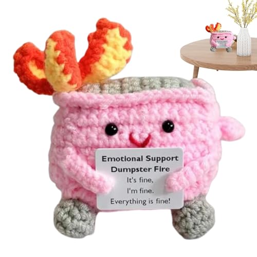 Positive Gehäkelte Puppe, Inspirierende Positiv Häkeln, Kleines Dumpster Fire Häkelspielzeug Zur Emotionalen Unterstützung, 9 cm/3,5 Zoll Cartoon Strickpuppe Häkelspielzeug Für Ermutigungsdekoration Positive Gehäkelte Puppe, Inspirierende Positiv Häkeln, Kleines Dumpster Fire Häkelspielzeug Zur Emotionalen Unterstützung, 9 cm/3,5 Zoll Cartoon Strickpuppe Häkelspielzeug Für Ermutigungsdekoration von Generisch