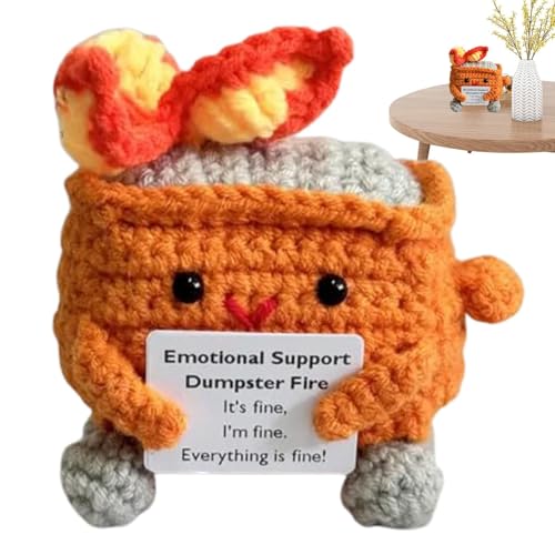 Positive Gehäkelte Puppe, Inspirierende Positiv Häkeln, Kleines Dumpster Fire Häkelspielzeug Zur Emotionalen Unterstützung, 9 cm/3,5 Zoll Cartoon Strickpuppe Häkelspielzeug Für Ermutigungsdekoration Positive Gehäkelte Puppe, Inspirierende Positiv Häkeln, Kleines Dumpster Fire Häkelspielzeug Zur Emotionalen Unterstützung, 9 cm/3,5 Zoll Cartoon Strickpuppe Häkelspielzeug Für Ermutigungsdekoration von Generisch
