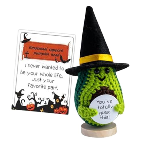 Positive Häkelpuppen | Halloween-Kürbiskopf-Puppe, lustige Häkelpuppe mit inspirierender Karte, niedliche Party-Dekoration für Kollegen Positive Häkelpuppen | Halloween-Kürbiskopf-Puppe, lustige Häkelpuppe mit inspirierender Karte, niedliche Party-Dekoration für Kollegen von Generisch