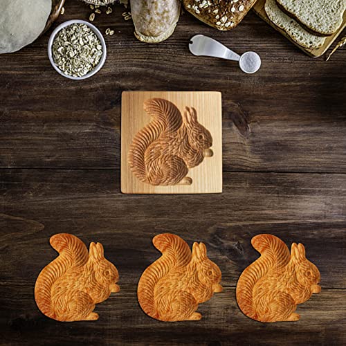 Prägung DIY 3D-Formen aus Holz, 3D-Plätzchenform, niedliche Tierform, Holz-Backform, tragbar, leicht, Keksstempel, Prägehandwerk für Kekse, Schokolade, Kuchenform (Braun-H) von Generisch