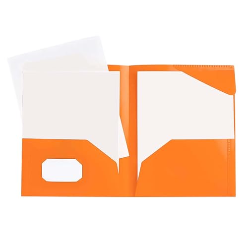 Präsentationsmappe A4, Ordner mit Tasche, A4 Kraftpapier Dokumentenmappe, Präsentationsmappe mit Visitenkartenschlitz, für Dateien, Besprechungen, Berichte,Orange von Generisch