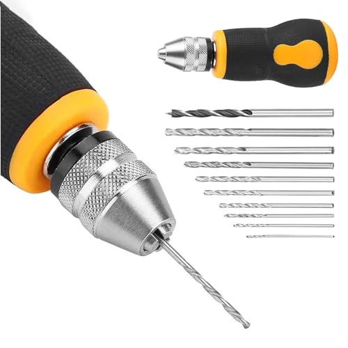 Präzisionshandbohrer - tragbare kleine Drehwerkzeuge, leichtes kabelfreies Rotationsgerät, kompaktes manuelles Handbohrkit mit mehreren Bits, langlebiger Mini -Werkzeugset | Schmuckverbindungszubehör von Generisch