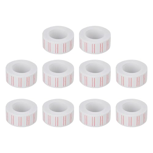 Preis -Tag -Aufkleber, Preisetiketten für den Einzelhandel | 10 Rolls Etiketten Aufkleber Papier,Klebstoffbekleidungsbefestigung und Markierungszubehör für die meisten Maschinen markieren von Generisch