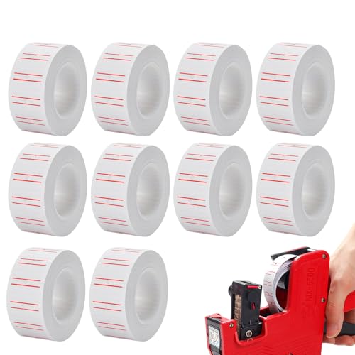 Preisbezeichnungen Aufkleber, Preisbezeichnungen Aufkleber Rollen - 10 Rolls Paper Tag Labels - Bekleidungsmarkierungsanhänge, Klebstoffzubehör für Einzelhandel und Bestandsverwaltung von Generisch