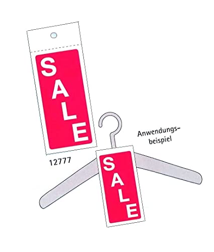 Preisschilder für Kleiderbügel 100 Stück "SALE" 4 x 10 cm für Räumungsverkauf aus Karton/ohne Kleiderbügel von Generisch