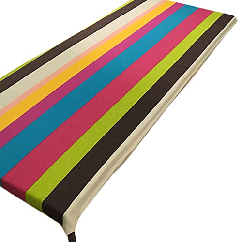 Premium 3-Sitzer Outdoor-Bankkissen – Hochbelastbares Canvas-Pad mit Bändern, gestreiftes Design für Garten- und Terrassenmöbel, bequeme Indoor-/Outdoor-Matte von Generisch