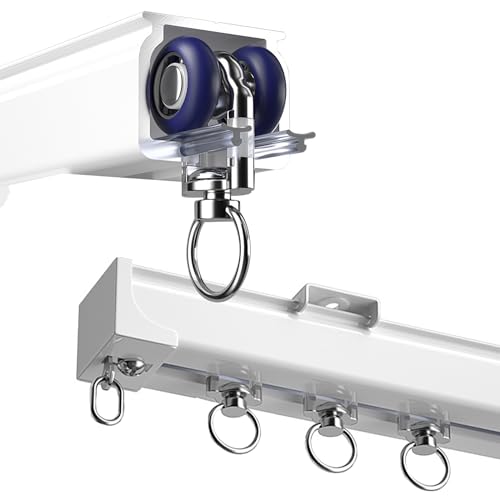Premium Aluminium Schiebevorhangschienen-Kit – Luxus-Deckenhalterung, Universallager, 40 kg Tragkraft, vielseitige Wand-/Deckenmontage, ideal für Raumteiler Premium Aluminium Schiebevorhangschienen-Kit – Luxus-Deckenhalterung, Universallager, 40 kg Tragkraft, vielseitige Wand-/Deckenmontage, ideal für Raumteiler von Generisch