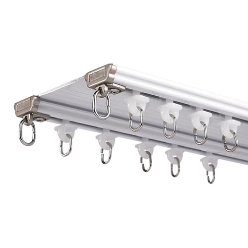 Premium-Deckenvorhangschiene, Aluminium, doppelte Gardinenstangen für Raumteiler, verstellbare Deckenmontage, ideal für Vorhänge und Vorhänge, Weiß, 4 x 1,5 m, 6 m Premium-Deckenvorhangschiene, Aluminium, doppelte Gardinenstangen für Raumteiler, verstellbare Deckenmontage, ideal für Vorhänge und Vorhänge, Weiß, 4 x 1,5 m, 6 m von Generisch