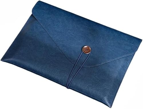 Premium Leder A4 Schnellhefter - Wasserdichtes Portfolio mit zwei Taschen, professioneller Business-Umschlag für Büro (blau) von Generisch