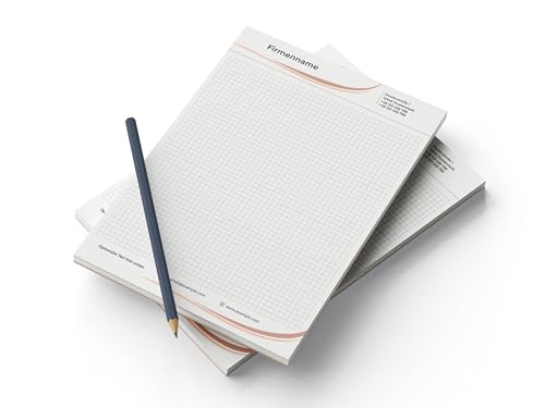 Premium Notizblock DIN A4 personalisiert, liniert/kariert/blank/Punktraster selbst gestalten, hochwertiges Papier, Collegeblock/Schreibblock für Schule/Studium/Unternehmen/Firma mit Adresse (Wavy) von Generisch