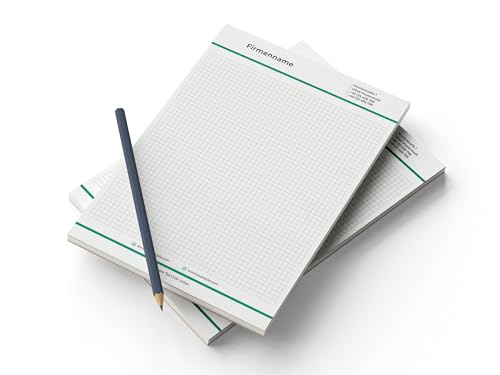 Premium Notizblock DIN A4 personalisiert, liniert/kariert/blank/Punktraster selbst gestalten, hochwertiges Papier, Collegeblock/Schreibblock für Schule/Studium/Unternehmen mit Adresse (Modern Line) von Generisch