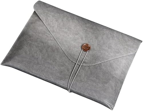 Premium-Schnellhefter aus Leder, A4, wasserdicht, mit zwei Taschen, professioneller Business-Umschlag für Büro, Grau von Generisch