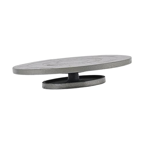 Premium-Töpferscheibe – 23 cm Metall-Drehteller, stabile und multifunktionale Bandscheibe für glatte Töpferei, ideal für Modellmarkierung und Basteln (grau) von Generisch
