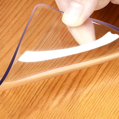 Premium Transparenter PVC-Tischdeckenschutz, wasserdicht, reißfest, Abdeckung für Esstisch, Küche und Outdoor-Tische, waschbar und pflegeleicht (1 mm, 2 mm, 3 mm) von Generisch