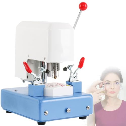Professionelle 3-Loch Brillen Objektiv Bohrmaschine mit Schablone Klemmvorrichtung, Präzisionswerkzeug für Optikgeschäfte von Generisch