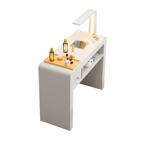 Professioneller Nageltechnik-Schreibtisch mit elektrischem Staubsammler und Lampe, moderner Maniküre-Tisch für Schönheitssalon, Make-up-Kommode aus Holz mit Schubladen Professioneller Nageltechnik-Schreibtisch mit elektrischem Staubsammler und Lampe, moderner Maniküre-Tisch für Schönheitssalon, Make-up-Kommode aus Holz mit Schubladen von Generisch