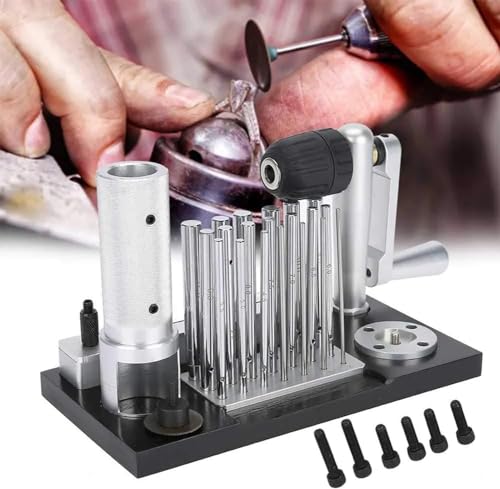 Professionelles Werkzeug zum Herstellen von Schmuckringen, manuelle Drahtziehmaschine und Spulenschneider zum Basteln perfekter Ringe, inklusive mehreren Dornen Professionelles Werkzeug zum Herstellen von Schmuckringen, manuelle Drahtziehmaschine und Spulenschneider zum Basteln perfekter Ringe, inklusive mehreren Dornen von Generisch