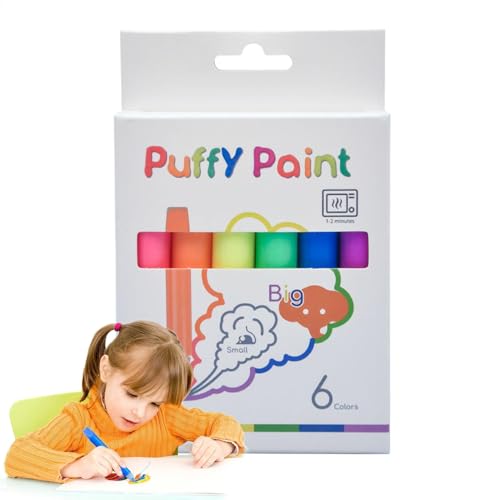 Puffyy Stifte, Blasen-Zeichenstifte, 6er-Set, Blasen-Zeichenstifte, 3D-Stifte für Kinder, hitzeaktivierte Stifte, 3D-Marker für Kinder, Kleinkinder, ab 3 Jahren, Zeichen- und Malkunstbedarf von Generisch