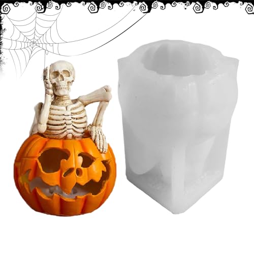 Pumpkin Candle, Skull in Pumpkin Silicone, 3.58x2.6 Inches, Resin Aromatherapy Soap Maker, Non-Stick Mold for Handmade Chocolate Fondant Gummy Cupcake Biscuits Decoration Pumpkin Candle, Skull in Pumpkin Silicone, 3.58x2.6 Inches, Resin Aromatherapy Soap Maker, Non-Stick Mold for Handmade Chocolate Fondant Gummy Cupcake Biscuits Decoration von Generisch