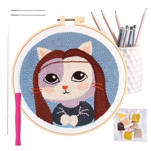 Punch Needle Embroidery Kit, Cartoon Pattern Stitching Kit, Punch Needle Kit For Adults, Embroidery Crafting Kit, Handmade Embroidery Accessories, Punch Needle Craft Kit, Embroidery Sewing Kit For Adu von Generisch
