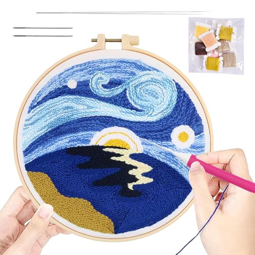 Punch Needle Embroidery Kit, Cartoon Pattern Stitching Kit, Punch Needle Kit For Adults, Embroidery Crafting Kit, Handmade Embroidery Accessories, Punch Needle Craft Kit, Embroidery Sewing Kit For Adu von Generisch