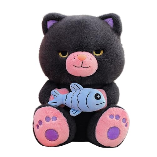 Puppe Kleidung Bezauberndes kleines Katzenspielzeug, weicher und kuscheliger Begleiter zum Einschlafen, Katzenpuppe, perfekt für Katzenliebhaber Puppe Kleidung (Grey, 30cm) von Generisch