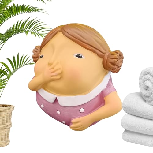 Puppe Spitze Nase Skulptur - Badezimmer Regal Lustige Display | Lustige Keramik Badezimmerkunst, Cartoon Badskulptur, Lustige Keramik Badezimmer Kunst, Figur von Generisch
