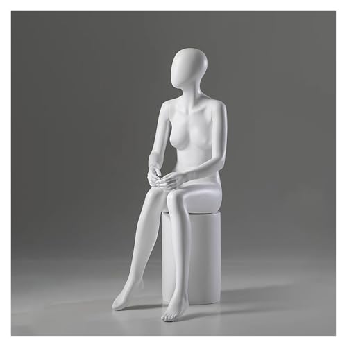 Puppen, Kleiderpuppenständer, weiblich, Ganzkörper, abnehmbare Damenpuppe, Kleiderform, Ganzkörperpuppe, Puppenkörper, weiblicher Cur y, Schnullermodell mit Metallsockel (Weiß, Stil B) von Generisch