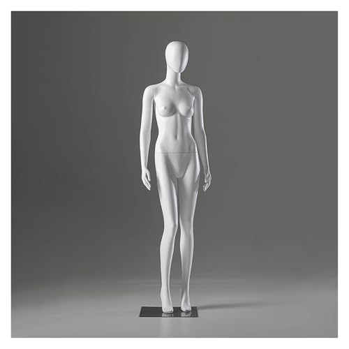Puppen, Kleiderpuppenständer, weiblich, Ganzkörper, abnehmbare Damenpuppe, Kleiderform, Ganzkörperpuppe, Puppenkörper, weiblicher Cur y, Schnullermodell mit Metallsockel (Weiß, Stil B) von Generisch