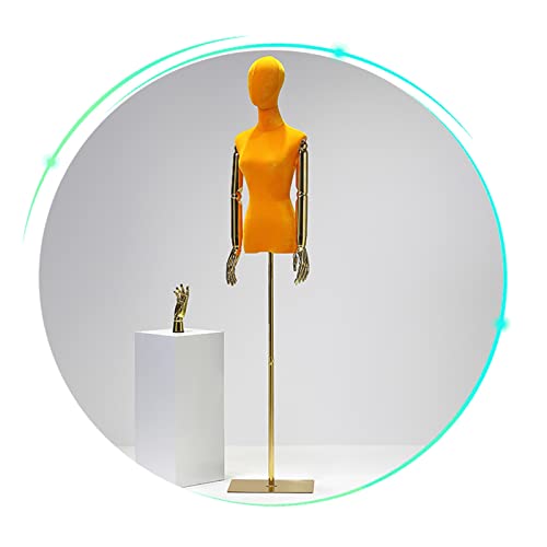 Puppen, weiblicher Mannequin-Torso, verstellbare Halbkörper-Frauenkleid-Form, Schnullerpuppe für Kleidung, Schmuck, festes Schaufenster, Ausstellungsregal mit Arm, 7 Farben (Farbe: Orange, Größe: M Puppen, weiblicher Mannequin-Torso, verstellbare Halbkörper-Frauenkleid-Form, Schnullerpuppe für Kleidung, Schmuck, festes Schaufenster, Ausstellungsregal mit Arm, 7 Farben (Farbe: Orange, Größe: M von Generisch